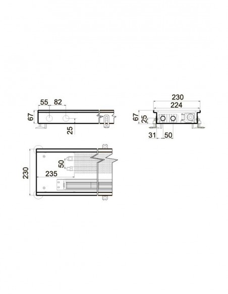 Внутрипольный конвектор принудительной конвекции Polvax KV.230.1250.67 Внутрипольный конвектор принудительной конвекции Polvax KV.230.1250.67