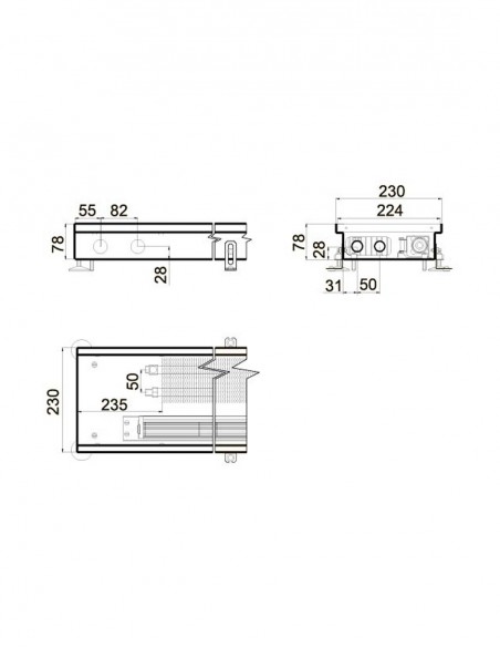 Внутрипольный конвектор принудительной конвекции Polvax KV.230.1000.78 Внутрипольный конвектор принудительной конвекции Polvax KV.230.1000.78
