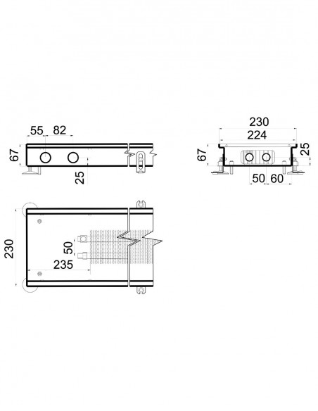Внутрішньопідлоговий конвектор природної конвекції Polvax KE.230.3000.67 Внутрішньопідлоговий конвектор природної конвекції Polvax KE.230.3000.67
