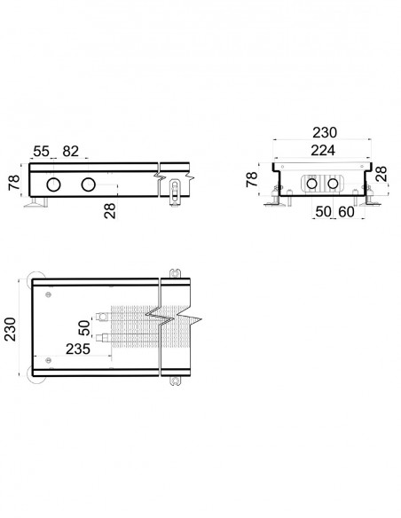 Внутрішньопідлоговий конвектор природної конвекції Polvax KE.230.1750.78 Внутрішньопідлоговий конвектор природної конвекції Polvax KE.230.1750.78