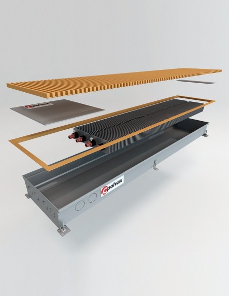 Внутрішньопідлоговий конвектор природної конвекції Polvax KEM.330.1250.55 Внутрішньопідлоговий конвектор природної конвекції Polvax KEM.330.1250.55