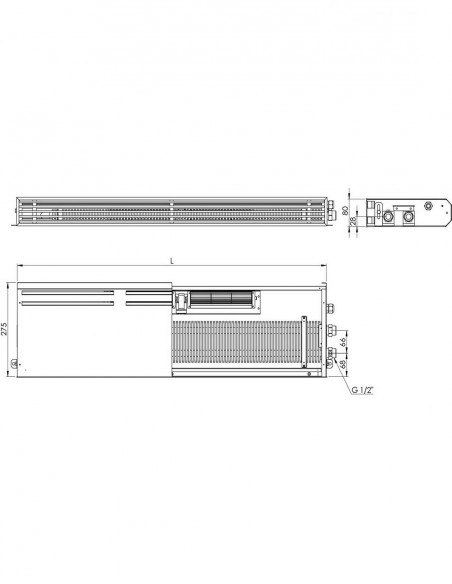 Цокольний конвектор примусової конвекції Carrera DV 80 275.1000.80 Цокольний конвектор примусової конвекції Carrera DV 80 275.1000.80