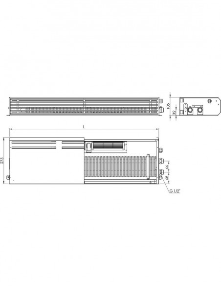 Цокольний конвектор примусової конвекції Carrera DV 105 275.2000.105 Цокольний конвектор примусової конвекції Carrera DV 105 275.2000.105