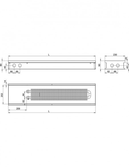 Внутрипольный конвектор естественной конвекции Carrera С Inox 90/120 230.1500.90/120 Внутрипольный конвектор естественной конвекции Carrera С Inox 90/120 230.1500.90/120
