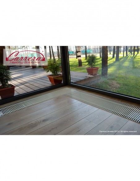 Внутрипольный конвектор естественной конвекции Carrera M2 Inox 65 с декоративным уголком 380.1250.65 Внутрипольный конвектор естественной конвекции Carrera M2 Inox 65 с декоративным уголком 380.1250.65